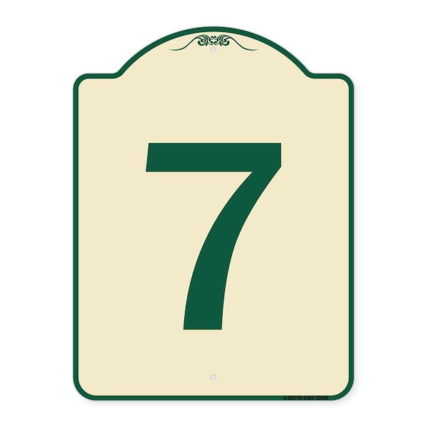 Signmission Sign with Number 7 Heavy-Gauge Aluminum Architectural Sign, 24" x 18", TG-1824-22901 A-DES-TG-1824-22901 - main